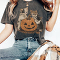 Vintage 90s Cat Halloween Shirt, Retro Halloween Shirt, Spooky Season Tee, Pumpkin Shirt, Cat Lover Shirt, Black Cat Shirt, Spooky Season
