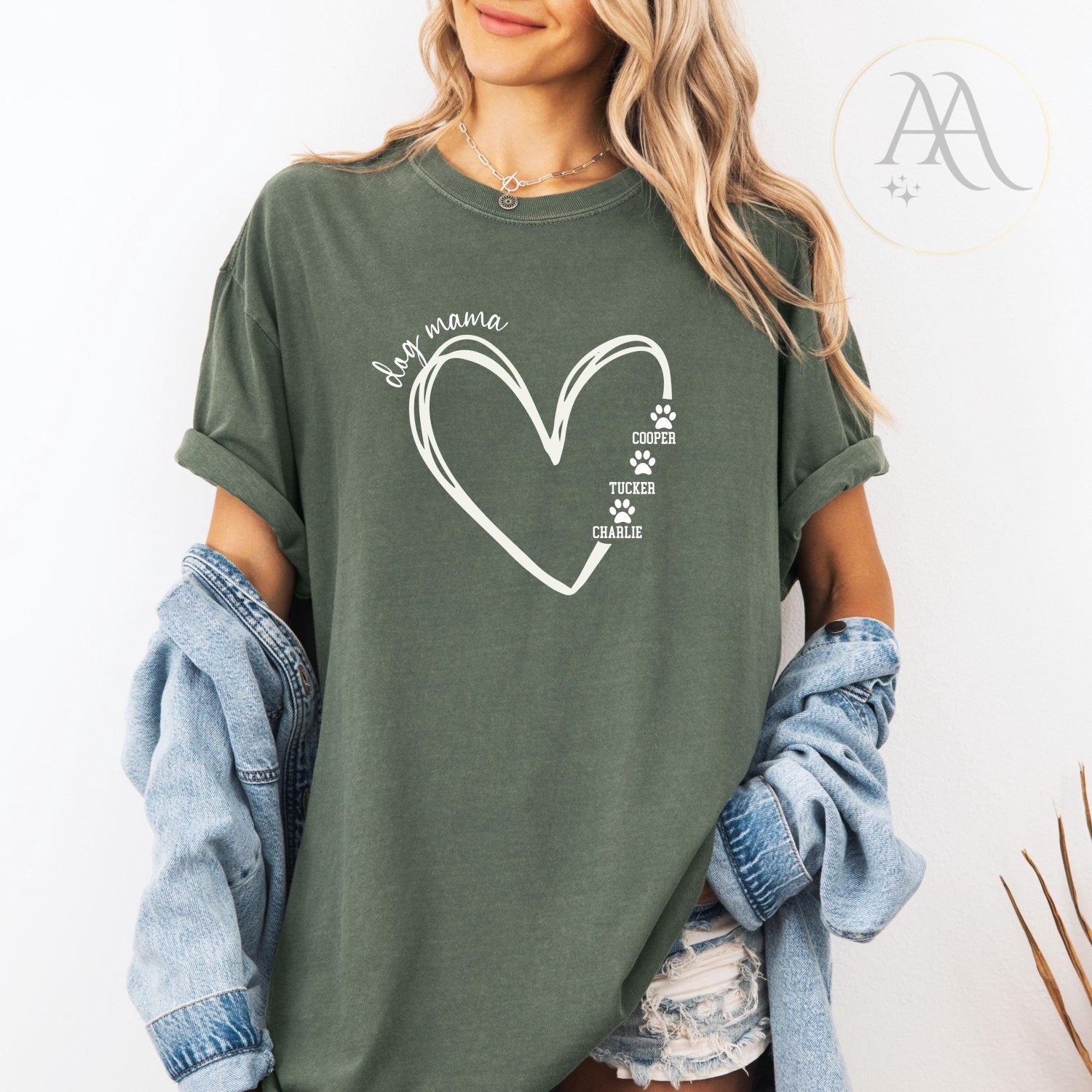 Custom Comfort ColorsÂ® Dog Shirt, Dog name T-Shirt, Personalized Pet Shirt, Dog Mom Tee, Custom Dog Shirt, Mother's Day Gift, Dog lover tee