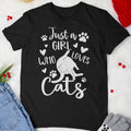 Just A Girl Who Loves Cats T-Shirt | Retro Cat Owner Tee | Gift for Cat Mom