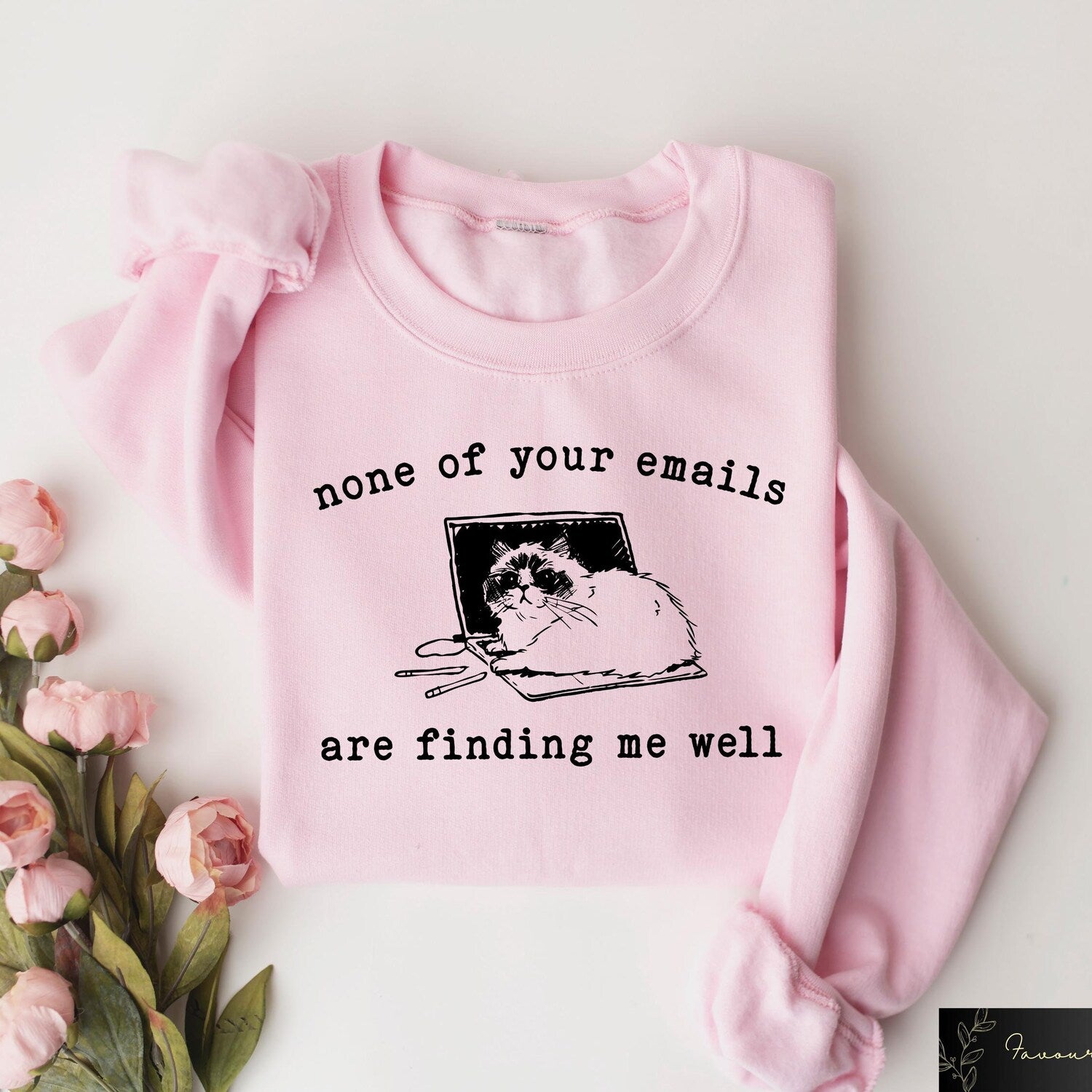 None Of Your Emails Are Finding Me Well Sweatshirt, Funny Grumpy Cat T-shirt, Sarcastic Cat Shirt, Cat Mama Gift, Funny Meme Crewneck