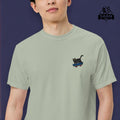 Skateboarding Cat Embroidery T-Shirt - Unisex Cat on Skateboard Graphic Tee