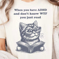 Cat with Glasses Holding Book T-Shirt - Funny Reader Gift for Bookworms