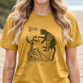 Cat Boop Skeleton Tee, Fun Graphic T-Shirt for Cat Lovers, Gift for Friends, Quirky Tee, Fun Gift for Her, Funny Cat Shirt, Funny Skeleton