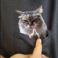 Humor Cat Hidden Middle Finger Pocket - Funny Cat Print - Cat Lover T-shirt Unique Gift Idea - Funny Cat T-shirt