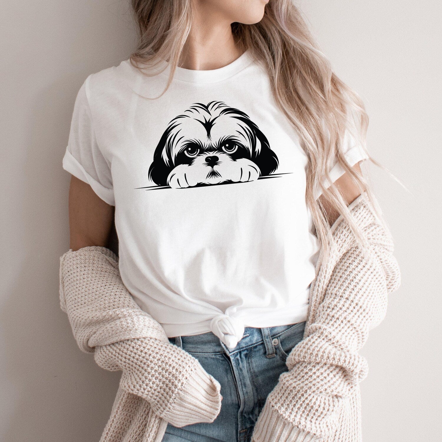 Cute Shih Tzu Sweatshirt, Cute Dog T-Shirt, Dog Mom Shirts, Dog Mama TShirt, Dog Lovers Gift, Fur Mama, Dog Mom Gift, Pet Lover T Shirt