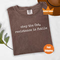 Comfort Colors Obey The Cat Shirt - Funny Cat Mom Humor Gift, Resistance Is Futile Tee
