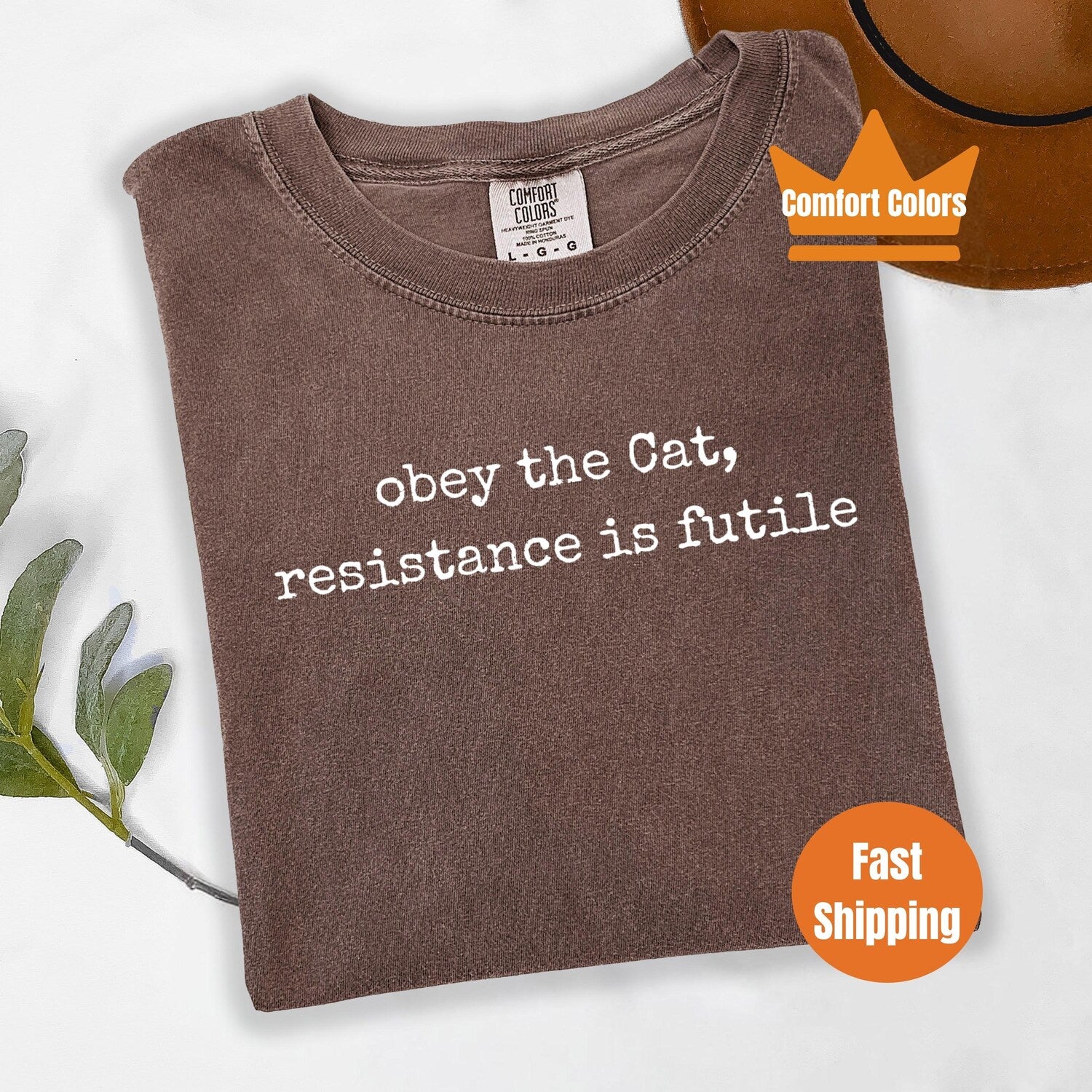 Comfort Colors Obey The Cat Shirt - Funny Cat Mom Humor Gift, Resistance Is Futile Tee