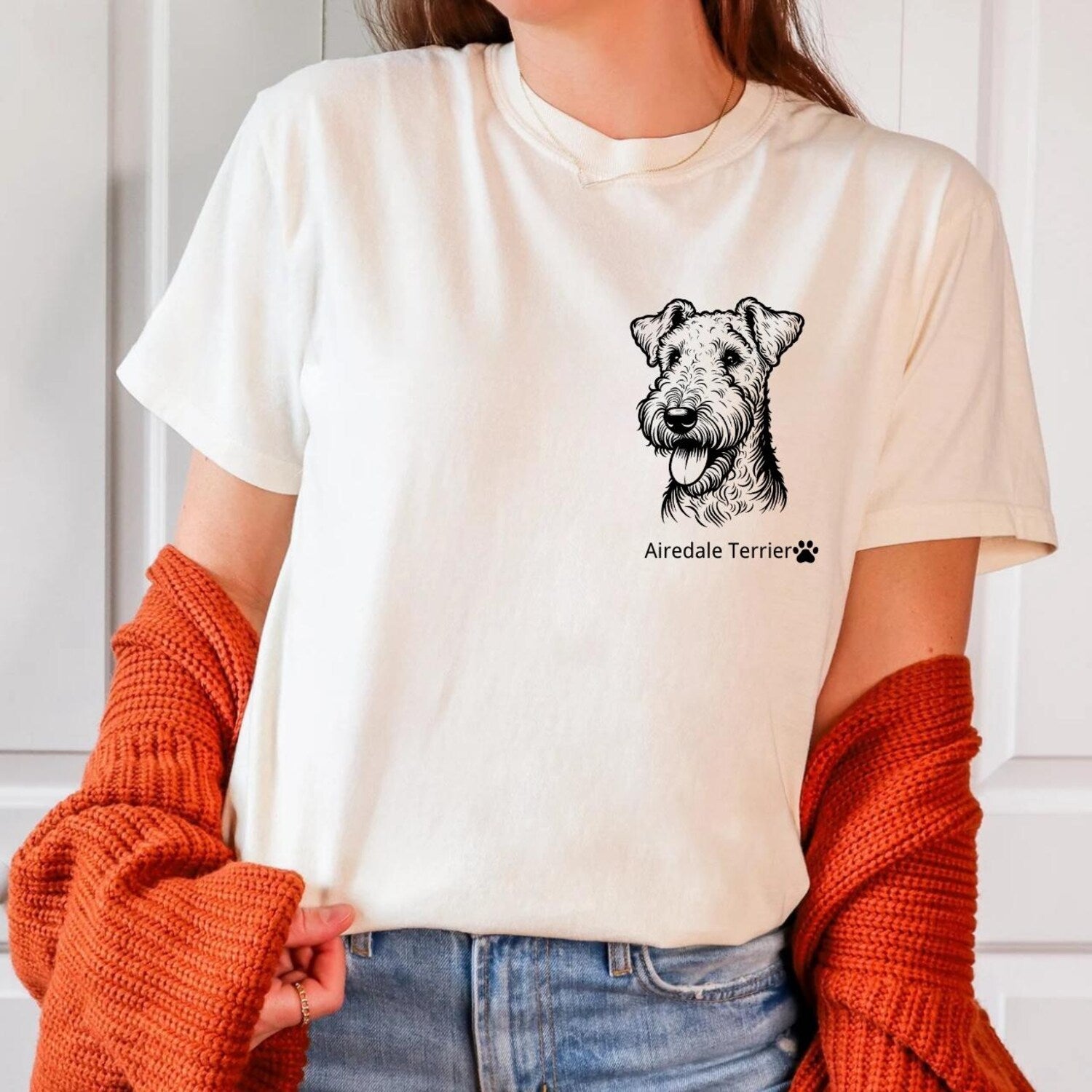 Personalized Airedale Terrier T-Shirt: Custom Dog Headshot Shirt