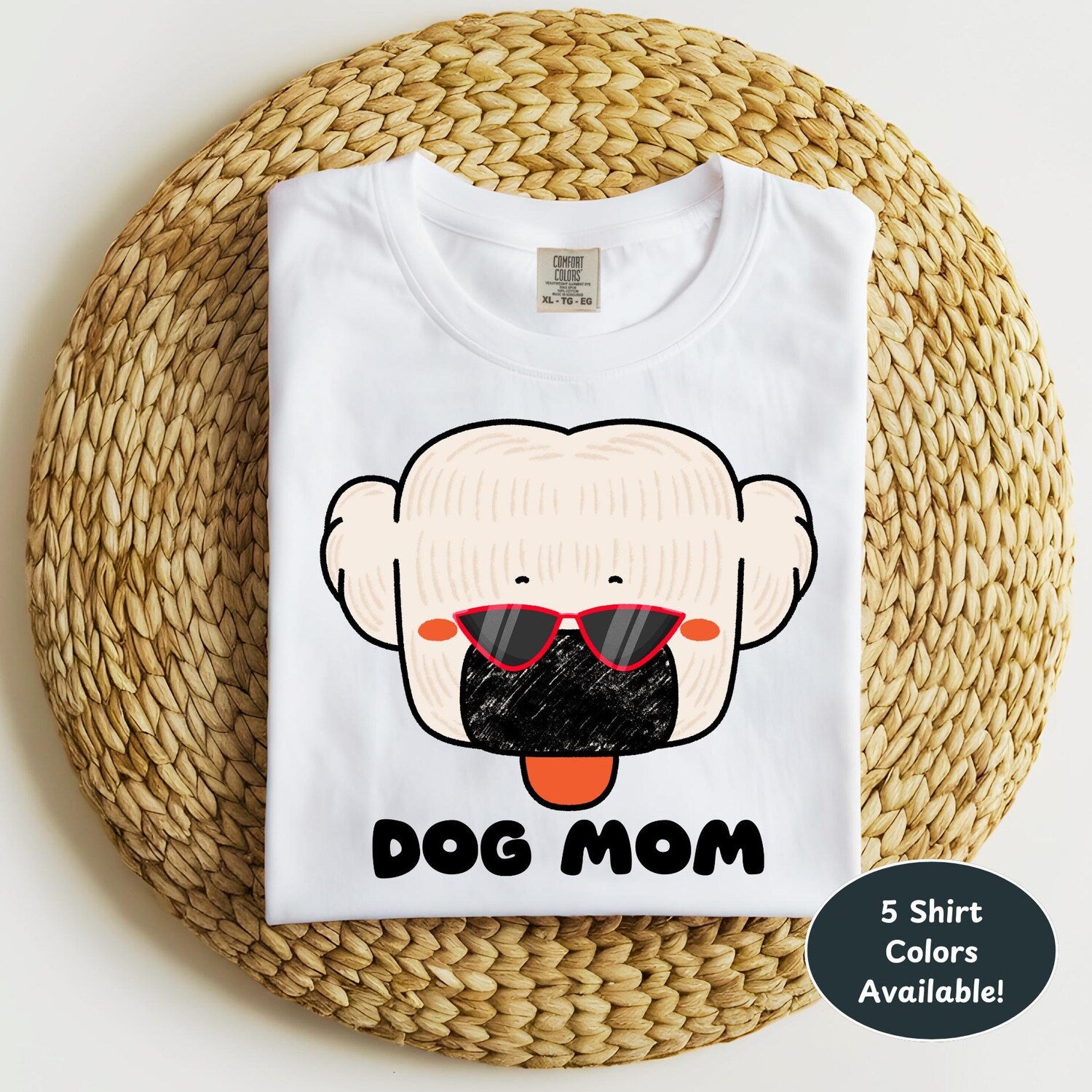 Dog Mom T-Shirt Cute Dog Graphic Tee Pet Lover Gift Mothers Day Present Casual Summer Wear Funny Dog Shirt Birthday Present Tee Cotton 100%
