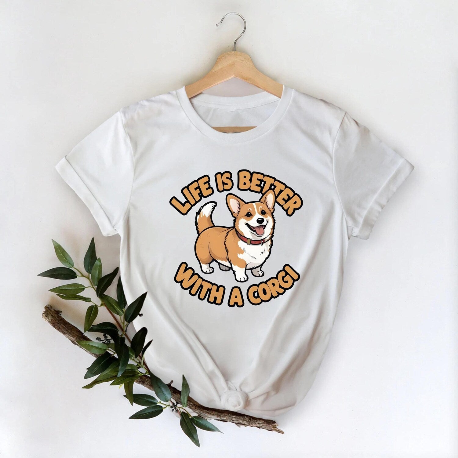 Life Is Better With A Corgi Tshirt, Gift For Her, Cute Corgi Lover Gift, Retro Corgi Dog Tee Shirt Gift For Him, Corgi Lover Dog Mom T-shirt