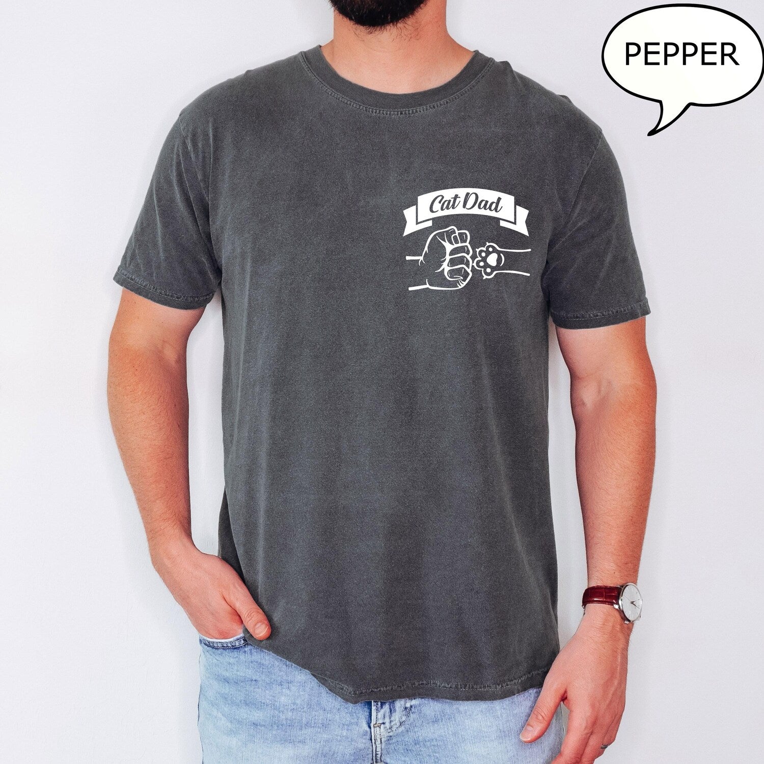 Comfort ColorsÂ® Cat Dad T-Shirt | Funny Cat Owner Gift Tee | Pet Father Shirt