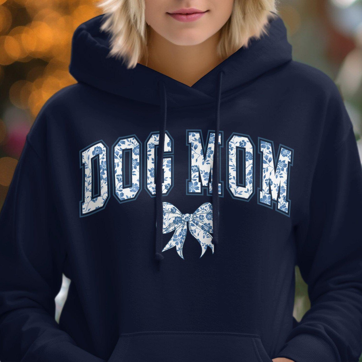 Dog Mom T-Shirt Chinoiserie Blue Toile Coquette Aesthetic, Dog Mom Hoodie Chinoiserie Blue Toile Aesthetic, Dog Lover Gift Top Tee