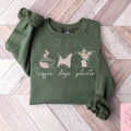 Plants Dogs Coffee Sweatshirt, Dog Mom T-shirt, Plant Lover Shirt, Coffee Addicted Mom Gift, Dog Mom Outfit, Plant Lady Crewneck