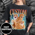 Custom Bootleg Pet T-Shirt - Retro 90s Personalized Cat Dog Shirt Gift for Her