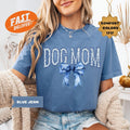 Comfort Colors Floral Dog Mom T-Shirt: Chinoiserie Blue