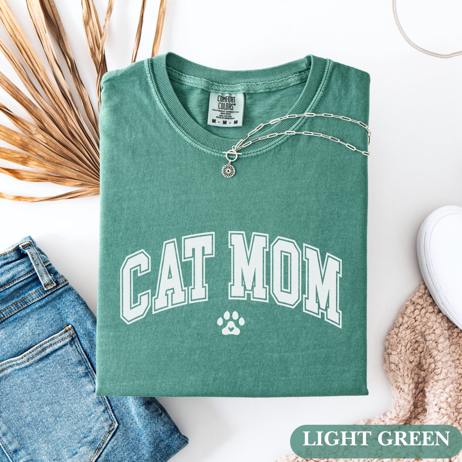 Cat Mom Comfort ColorsÂ® Shirt | Retro Font Cat Mom Tee | Mother's Day Pet Lover Gift