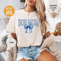 Comfort Colors Floral Dog Mom T-Shirt: Chinoiserie Blue Design