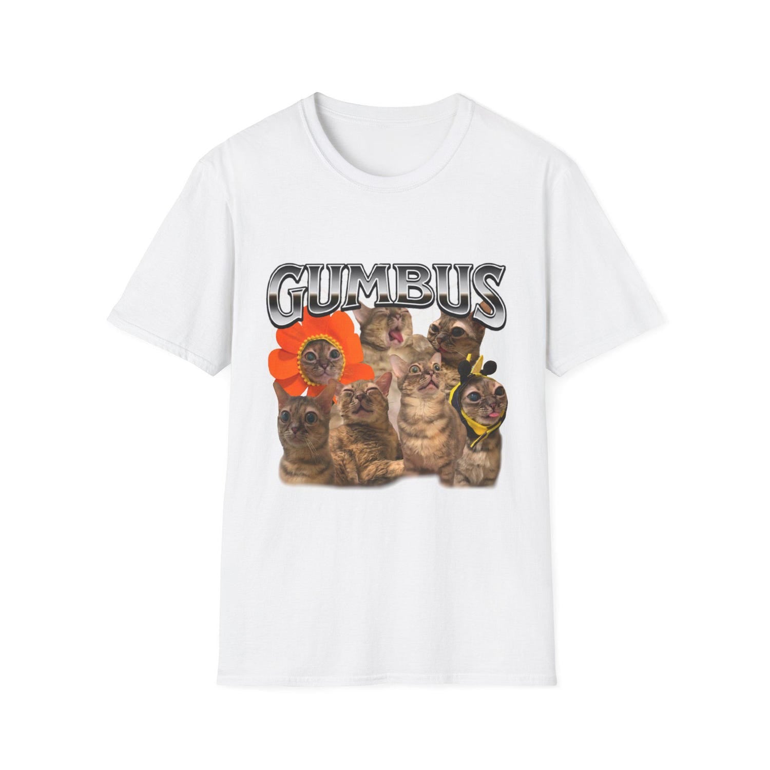 Funny Cat Graphic T-Shirt, Perfect for Pet Lovers, Cat Birthday Gift, Casual Wear, Unique Animal Tee, GUMBUS Design