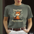 Tiny Paws Angry Claws Tee: Unisex Cat Lover T-Shirt