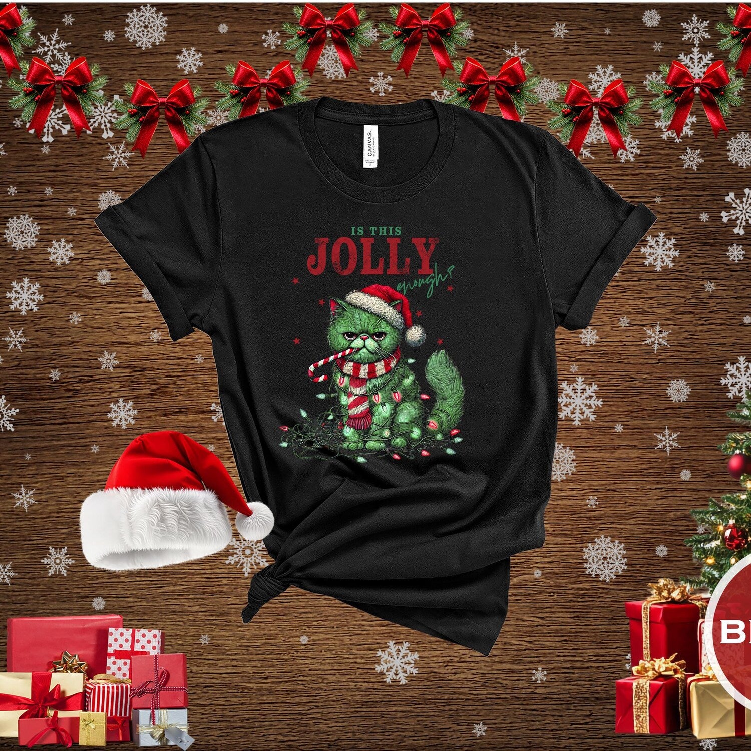 Grumpy Cat Christmas T-Shirt: Funny Holiday Humor Apparel