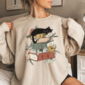 Cat Book Sweatshirt, Books and Cats Hoodie, Reading Shirt, Cat Lover T-Shirt, Gift for Cat Lover, Gift for Book Lovers, Book, Bookish Shirt