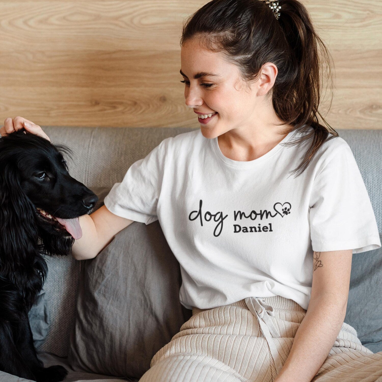 Custom Dog Mom T-Shirt - Personalized Womens t shirts- Dog Mom Gift - Mother's Day Gift - Women's Graphic Tee