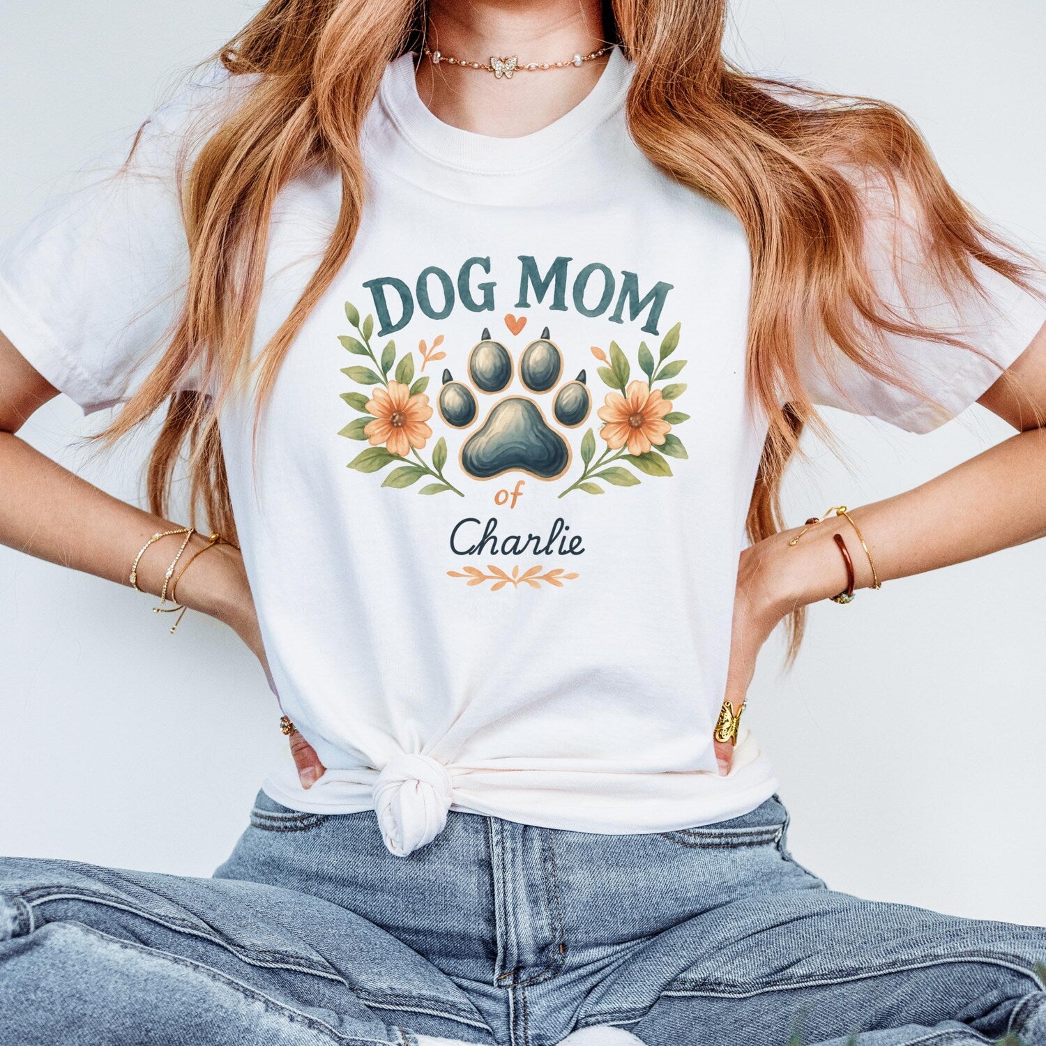 Personalized Dog Mom Shirt, Comfort Colors Tee, Custom Dog Mom Gift, Dog Mom T-Shirt, Trendy Dog Mama Tee, Mothers Day Shirt, Custom Pet Tee