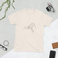 Dog Fist Bump T-Shirt: Minimalist Line Art Pet Lover Tee