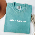 Comfort ColorsÂ® Cats > Humans Shirt, Funny Cat Lover Shirt, Cat Moms Shirt, Animal Lover Gift, Cat Mom Gift, Shirt for Cat Lovers