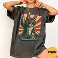 Cool DJ Cat Comfort ColorsÂ® Shirt, Funny Cat with Headphones, Stylish Cat Lovers Gift, Unique DJ Cat Kitty T-shirt, Trendy Graphic T-shirts