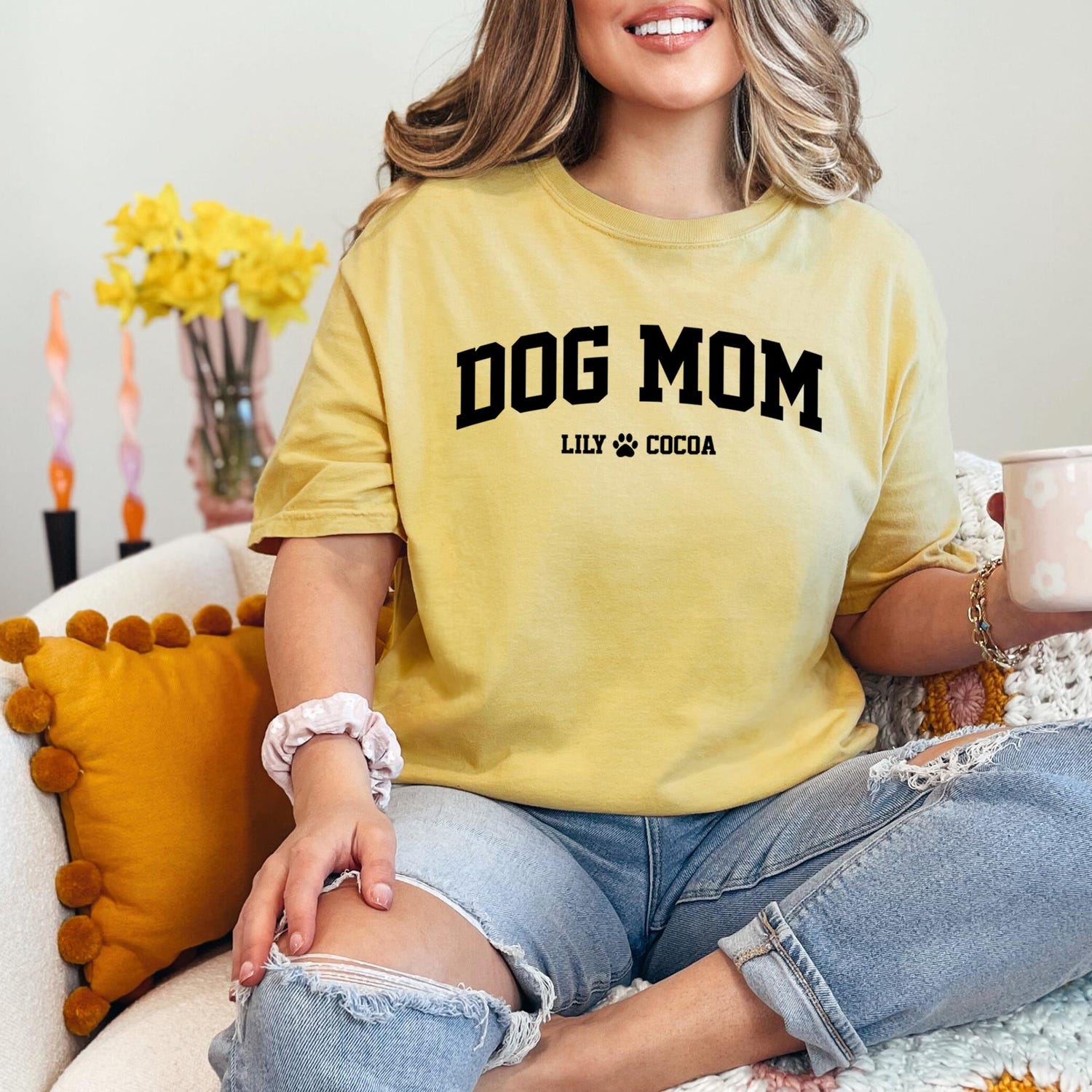 Comfort Colors, Custom Dog Mom Shirt, Dog Mom Shirt, Dog Mom Gifts, Dog Mama Shirt, Personalized Pet Shirt, New Dog Mom, Dog Parent Shirt