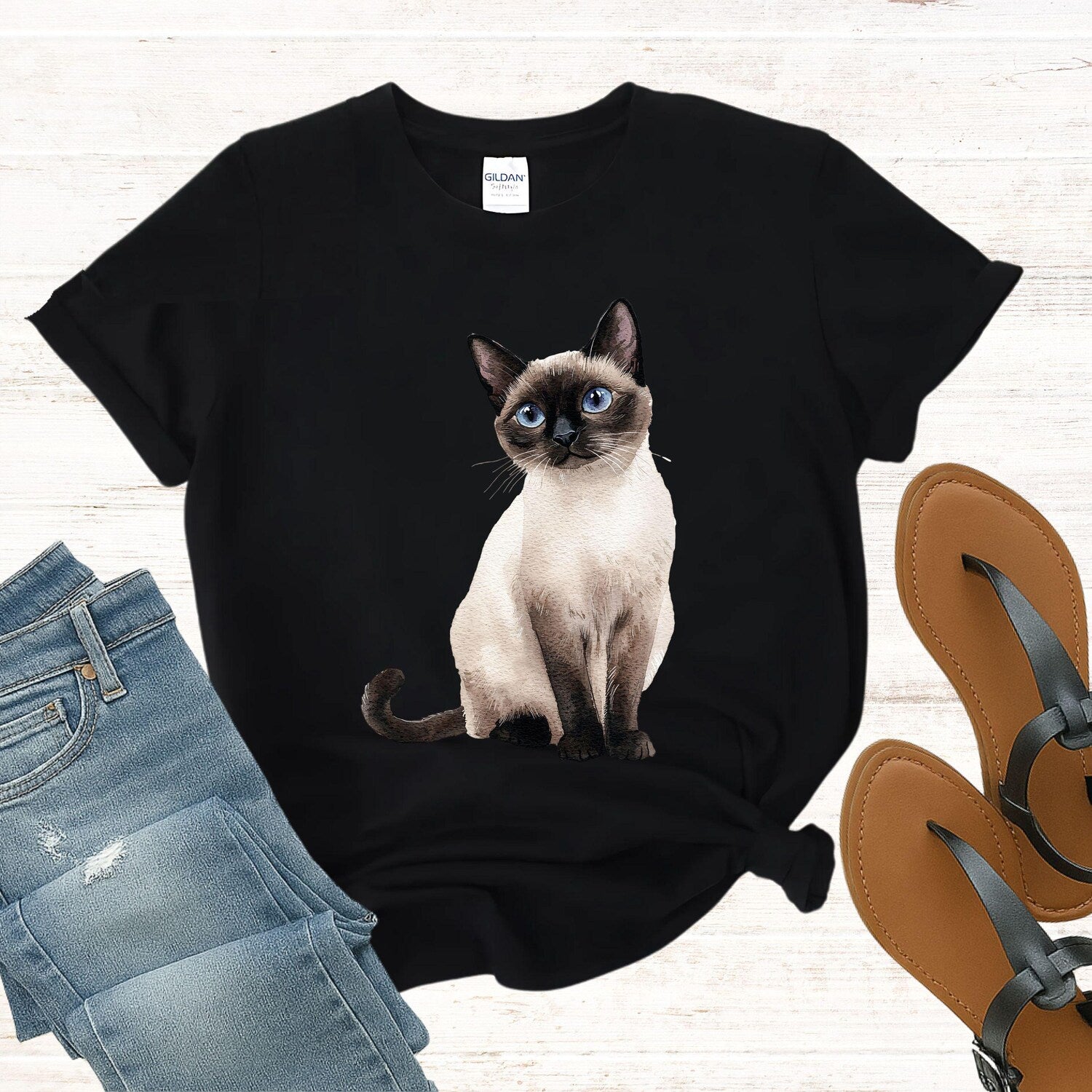 Siamese Cat Lover T-Shirt - Cute Kitty Graphic Tee for Feline Fans
