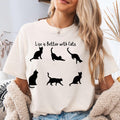 Cat Lover T-Shirt: Playful Black Cat Design, Soft US Cotton
