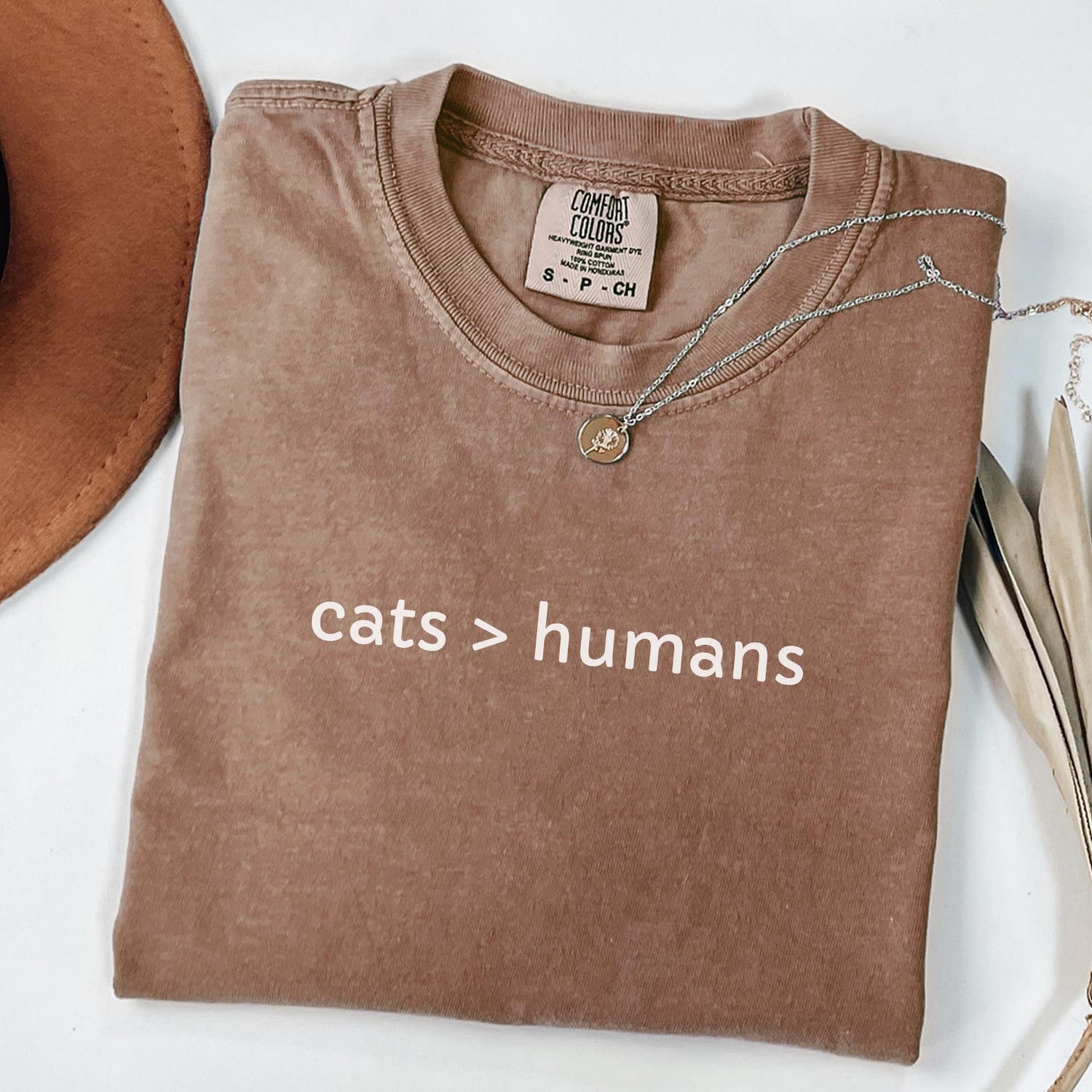 Comfort ColorsÂ® Cats > Humans Shirt Funny Cat Lover Shirt Cat Moms Shirt Animal Lover Gift Cat Mom Gift Shirt for Cat Lovers Cat Mama Tee