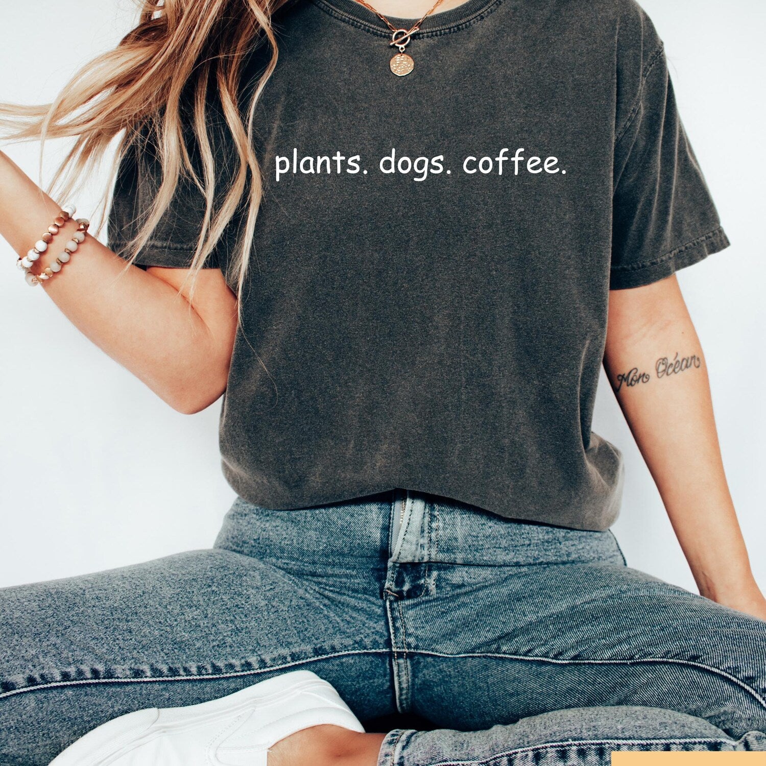 Retro Comfort Dog Mom T-shirt, Plants Dogs Coffee Shirt, Plant Mom Sweatshirt, Coffee Addicted Gift, Gardening Lady Crewneck, Dog Owner Tee