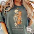 Skeleton Cat Shirt | Goth Girl Halloween Tee | Spooky Mom Pet Parent Comfort Colors T-shirt