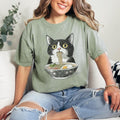 Comfort Colors Tuxedo Cat eating Ramen T-Shirt | Tuxedo Cat Shirt| Cat Lover Shirt| Japanese Shirt | Foodies Shirt | Gift for her