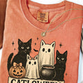 Halloween Cat Pumpkin Shirt | Cat Mom Fall Comfort Colors Tee | Cute Cat Lover Gift