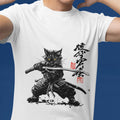 Samurai Cat T-Shirt: Kanji Japanese Unisex Tee