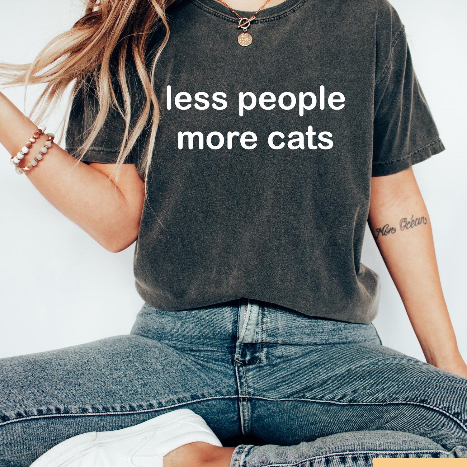 Less People More Cats Shirt - Funny Retro Cat Lover Tee, Cat Mom Gift