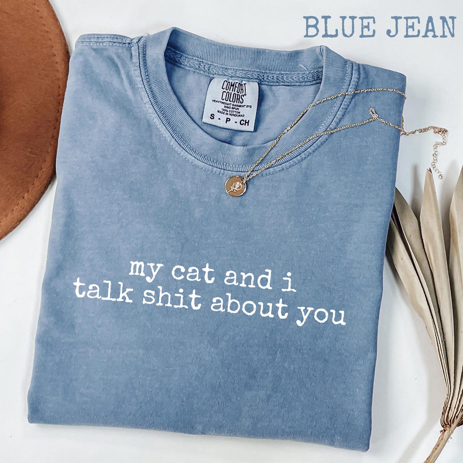 Comfort ColorsÂ® My Cat and I Talk Shit About You Graphic T-Shirt, Funny Pet Lover Tee, Sarcastic Cat Mom Gift for Her, Cat Shirt for Women