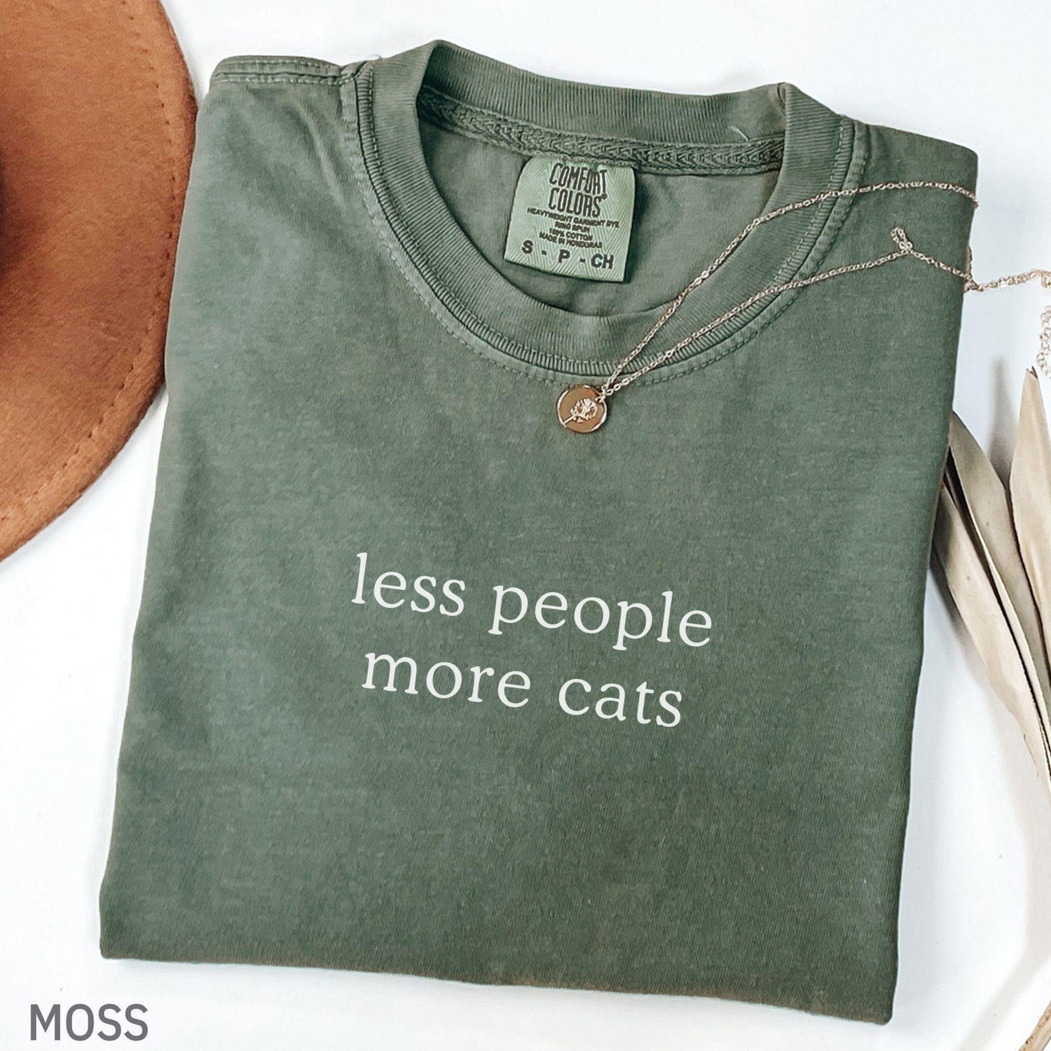 Comfort Colors Less People More Cats Shirt Cat Lover Gift