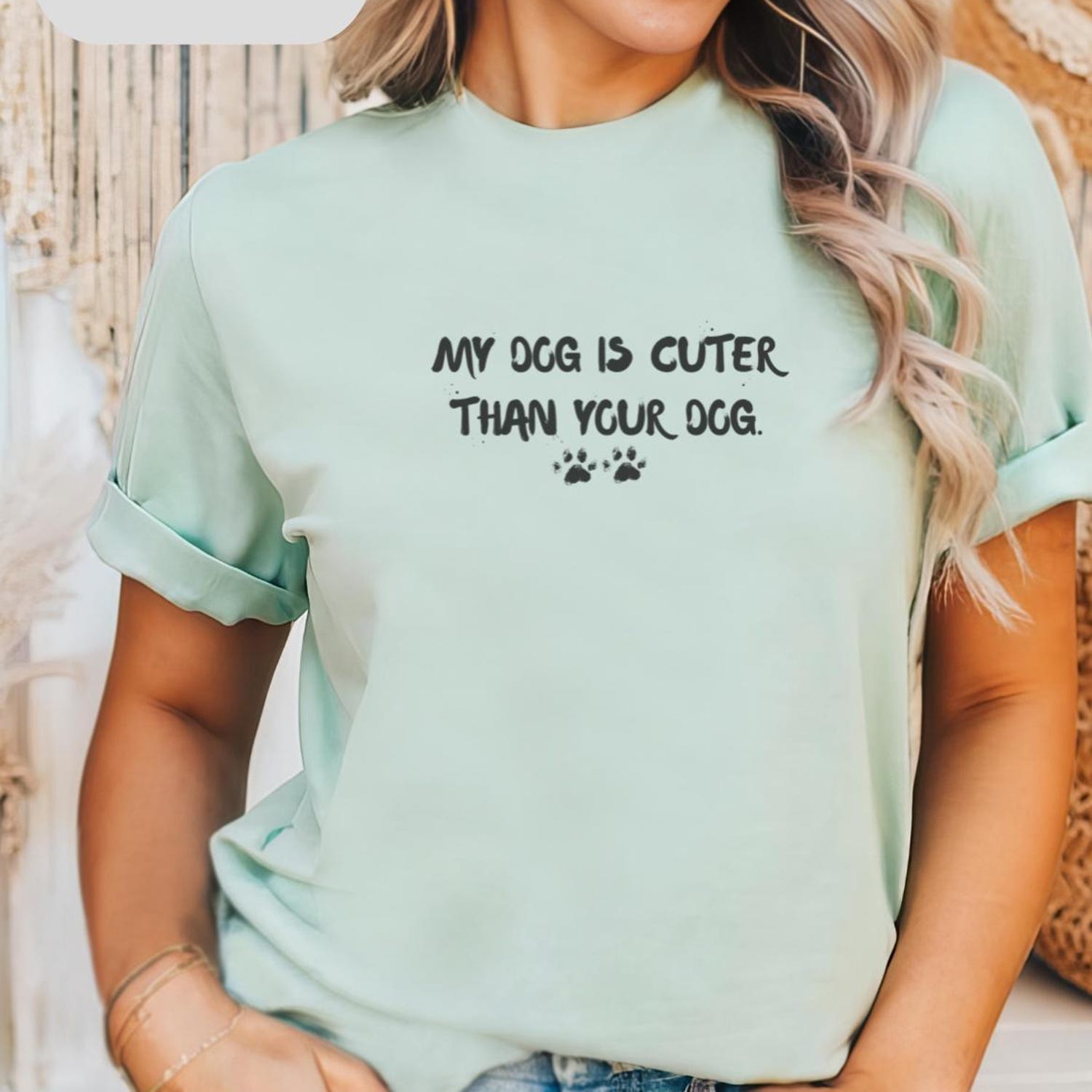 My Dog Is Cuter Than Your Dog Shirt, Funny Dog Mom Tee, Retro Comfort ColorsÂ® Dog Mama Shirt, Gift for Dog Lover, Fur Mama Shirt