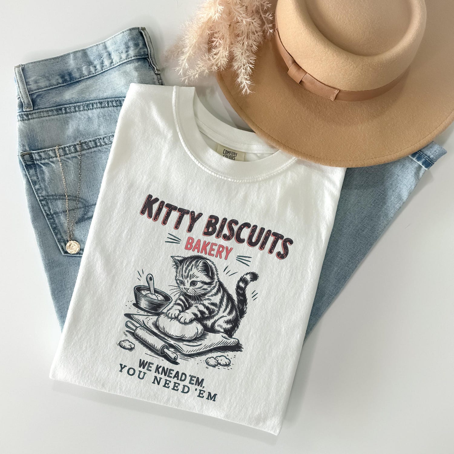 Kitty Biscuits Bakery Shirt - Comfort Colors Cat Lover T-shirt
