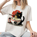 Kawaii Ramen Cat T-Shirt: Funny Asian Foodie Graphic Tee