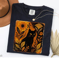 Comfort Colors Halloween Black Cat Shirt Cute Womens Fall Spooky