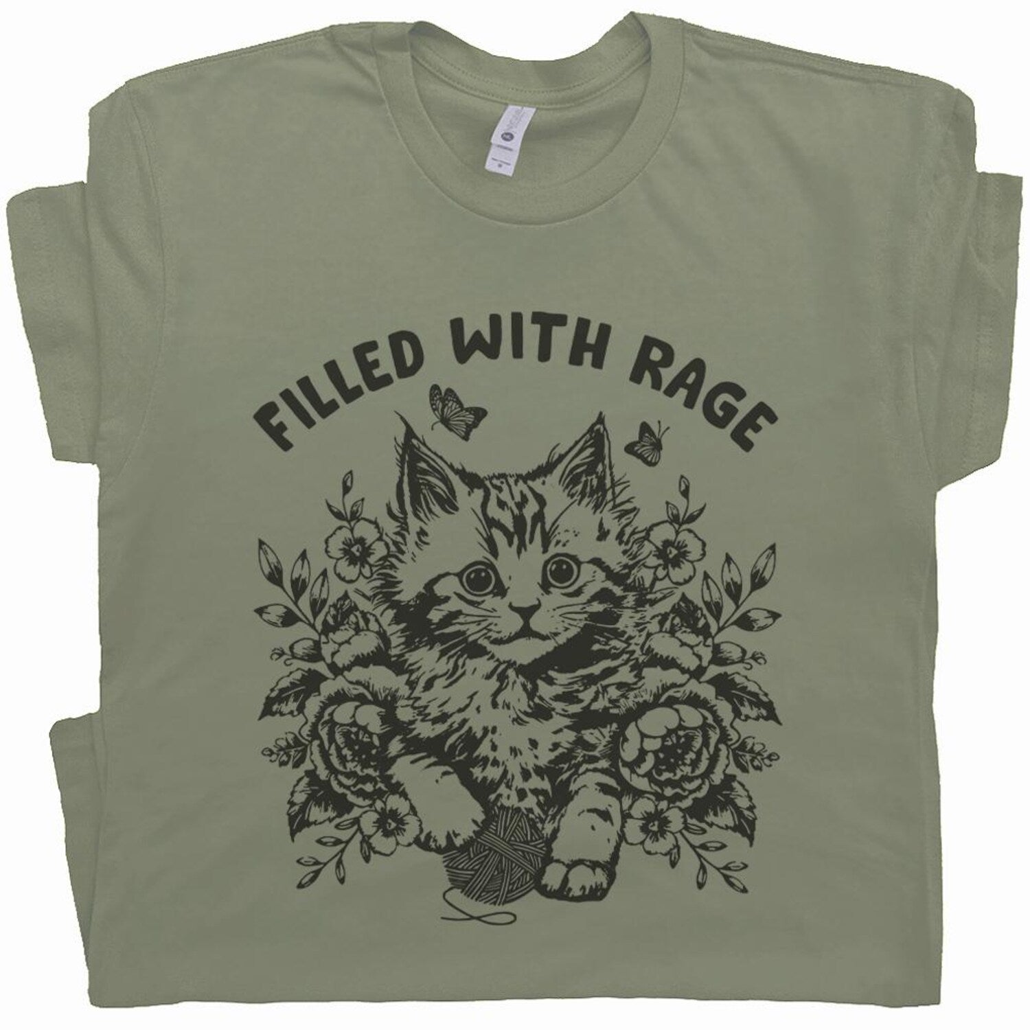 Funny Cat T Shirt Rage Consumes Me Shirt Cute Cat T Shirt for Men Women Guys Silly Kitten Shirt Cat Meme Shirt Cat Lover Mental Health Theme