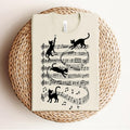 Funny Cat Sheet Music T-Shirt: Musician Gift, Cat Lover Tee