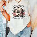 Cats Because People Are Creepy Comfort Shirt, Cats Lover T-shirt, Cute Ghost And Cats Halloween Shirt, Spooky Shirt, Cute Ghost Cats Tee