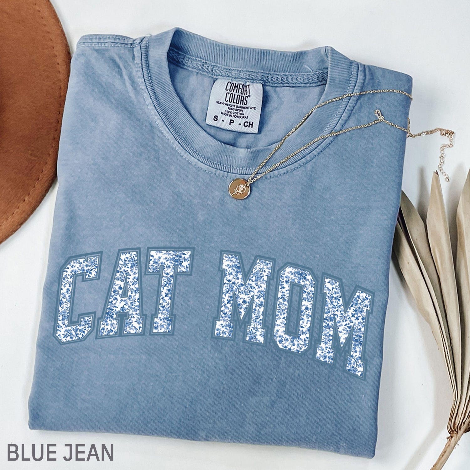 Comfort ColorsÂ® Cat Mom Shirt | Toile Floral Cat Mom Tee | New Cat Mom Gift